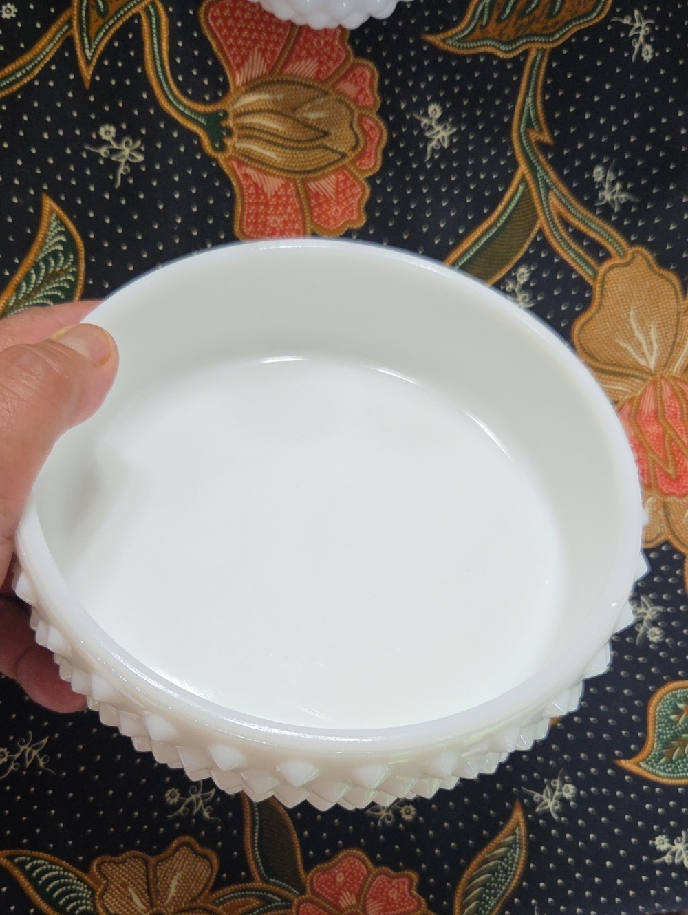 Vintage Milk Glass Hobnail Bowl